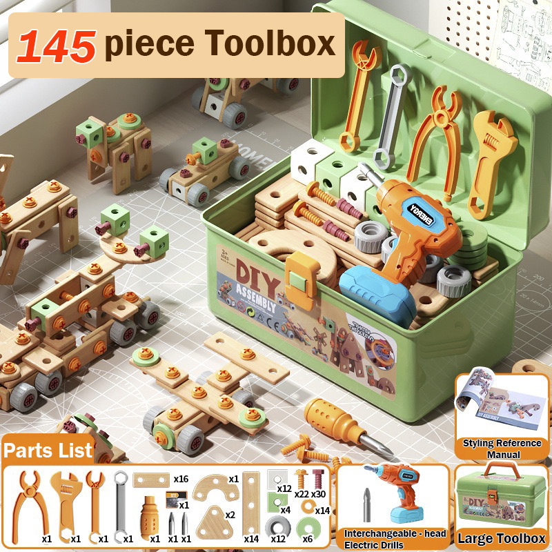 Children's Puzzle Disassembly and Assembly Maintenance Toolbox (Screwing Toy)