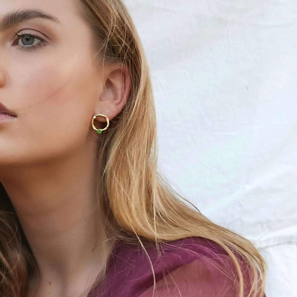 European style green zircon earrings NN24112937