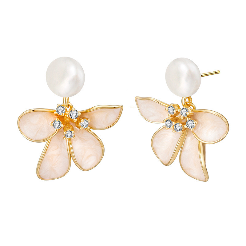 Light luxury flower enamel earrings NN24113026