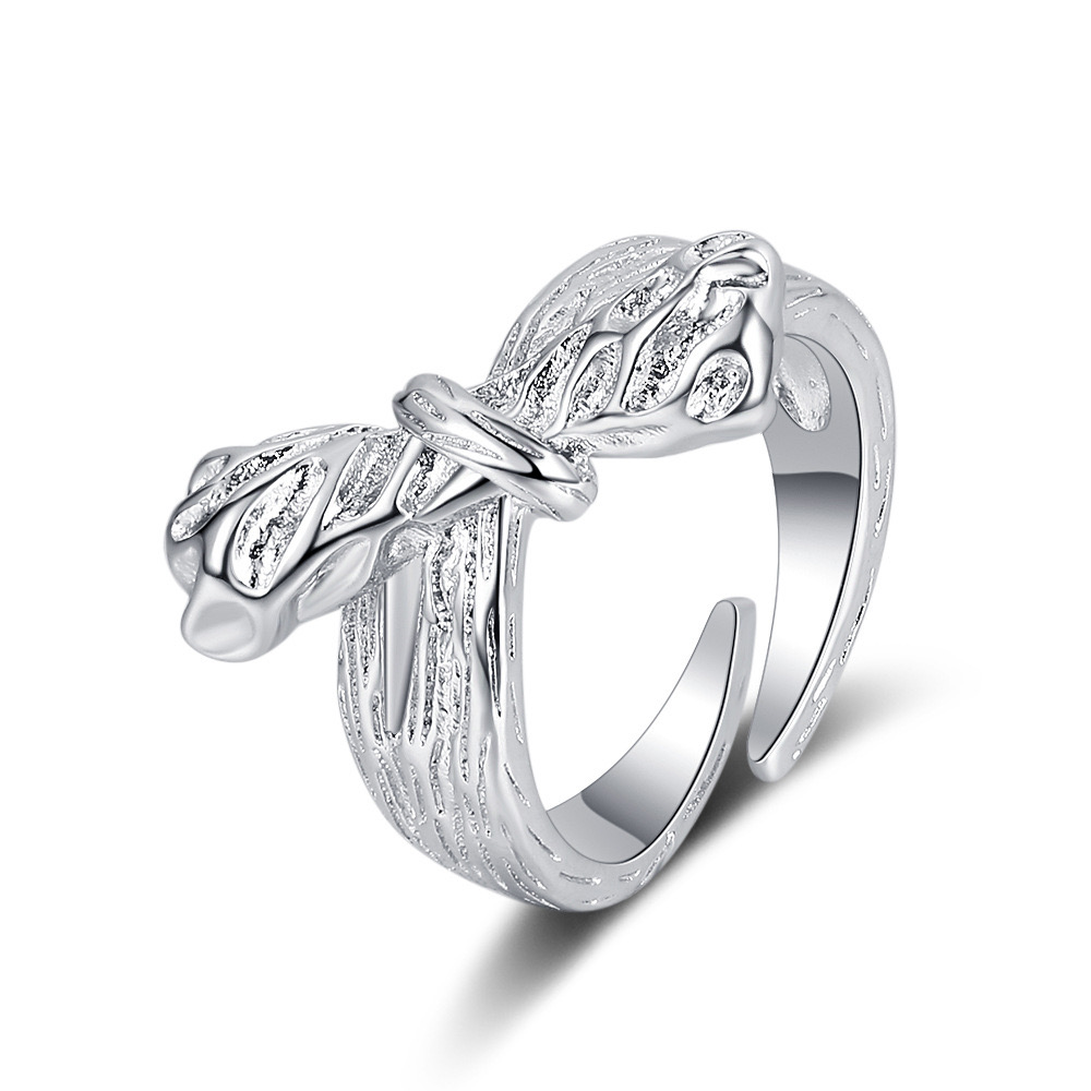 Silver bow ring