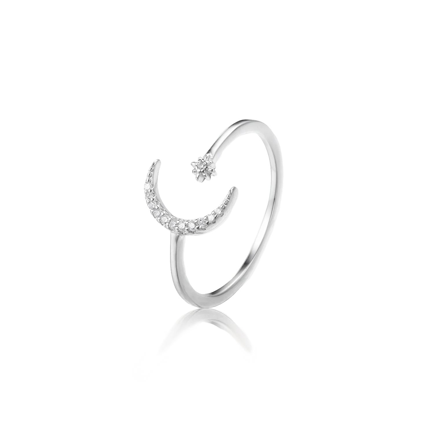 Silver Moon Ring